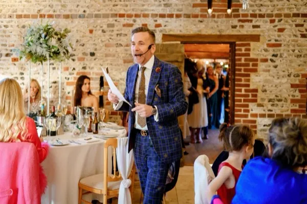 Martin Sanderson hosting a wedding day as master of ceremonies